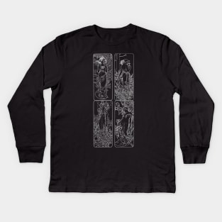 art nouveau Alphonse Mucha victorian gothic Kids Long Sleeve T-Shirt